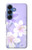 S2361 Purple White Flowers Case For Samsung Galaxy S25