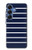 S2767 Navy White Striped Case For Samsung Galaxy S25