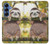 S3138 Cute Baby Sloth Paint Case For Samsung Galaxy S25