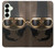 S2645 Vintage Brown Goggles Motorcycle Helmet Case For Samsung Galaxy S25 Plus