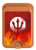 S2803 Fire Red Devil Spear Symbol Magnetic Card Holder Wallet Stand with MagSafe for iPhone 16 15 14 13 Pro Max