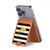 S2882 Black and White Striped Gold Dolphin Magnetic Card Holder Wallet Stand with MagSafe for iPhone 16 15 14 13 Pro Max