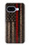 S3804 Fire Fighter Metal Red Line Flag Graphic Case For Google Pixel 9a