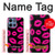S2933 Pink Lips Kisses on Black Case For Motorola Moto G 5G (2025)