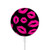 S2933 Pink Lips Kisses on Black Magnetic Wireless Charger Pad with MagSafe 15W for iPhone 16 15 14 13 12