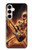 S3984 Fire Skeleton Playing Guitar Case For Samsung Galaxy A35 5G