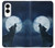 S3693 Grim White Wolf Full Moon Case For Samsung Galaxy S25 Edge
