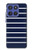 S2767 Navy White Striped Case For Motorola Moto G Stylus 5G (2025,2026), Edge 60 Stylus