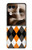 S3421 Black Orange White Argyle Plaid Case For Motorola Razr 70 Ultra, 60 Ultra, 50 Ultra, Ultra 2026, Ultra 2025