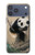 S2210 Panda Fluffy Art Painting Case For iPhone 17 Pro Max, 18 Pro Max