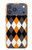 S3421 Black Orange White Argyle Plaid Case For iPhone 17 Pro Max, 18 Pro Max