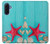 S3428 Aqua Wood Starfish Shell Case For Samsung Galaxy A17