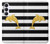 S2882 Black and White Striped Gold Dolphin Case For Samsung Galaxy S25 FE, S26 FE
