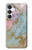 S3717 Rose Gold Blue Pastel Marble Graphic Printed Case For Samsung Galaxy S25 FE
