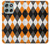 S3421 Black Orange White Argyle Plaid Case For Motorola Moto G56