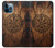S4036 Viking Vegvisir Compass Wood Case For iPhone 12 Pro Max