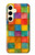 S4077 Water Color Painting Colorful Check Pattern Case For Samsung Galaxy S24