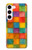 S4077 Water Color Painting Colorful Check Pattern Case For Samsung Galaxy S23