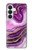 S3896 Purple Marble Gold Streaks Case For Samsung Galaxy S26