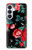 S3112 Rose Floral Pattern Black Case For Samsung Galaxy S26 Plus