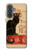 S2739 Chat Noir Black Cat Vintage Case For Samsung Galaxy A37