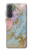 S3717 Rose Gold Blue Pastel Marble Graphic Printed Case For Samsung Galaxy A37