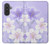 S2361 Purple White Flowers Case For Samsung Galaxy A57