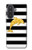 S2882 Black and White Striped Gold Dolphin Case For Samsung Galaxy A57