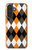 S3421 Black Orange White Argyle Plaid Case For Samsung Galaxy A27
