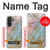 S3717 Rose Gold Blue Pastel Marble Graphic Printed Case For Samsung Galaxy A27