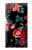 S3112 Rose Floral Pattern Black Case For Sony Xperia XZ