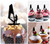 TA0017 Windsurfing Silhouette Party Wedding Birthday Acrylic Cupcake Toppers Decor 10 pcs