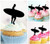 TA0021 Surfboard Man Silhouette Party Wedding Birthday Acrylic Cupcake Toppers Decor 10 pcs