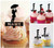 TA0060 Umbrella Lady Silhouette Party Wedding Birthday Acrylic Cupcake Toppers Decor 10 pcs