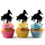 TA0084 Rodeo Bullfighter Matador Silhouette Party Wedding Birthday Acrylic Cupcake Toppers Decor 10 pcs