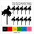 TA0084 Rodeo Bullfighter Matador Silhouette Party Wedding Birthday Acrylic Cupcake Toppers Decor 10 pcs
