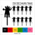 TA0099 Men At Work Silhouette Party Wedding Birthday Acrylic Cupcake Toppers Decor 10 pcs