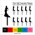 TA0111 Model Lady Party Dress Silhouette Party Wedding Birthday Acrylic Cupcake Toppers Decor 10 pcs