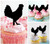 TA0123 Chicken Silhouette Party Wedding Birthday Acrylic Cupcake Toppers Decor 10 pcs