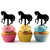 TA0262 Horse Silhouette Party Wedding Birthday Acrylic Cupcake Toppers Decor 10 pcs