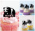 TA0399 Panda Silhouette Party Wedding Birthday Acrylic Cupcake Toppers Decor 10 pcs