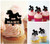 TA0450 Baby Toy Rocking Horse Silhouette Party Wedding Birthday Acrylic Cupcake Toppers Decor 10 pcs