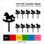 TA0450 Baby Toy Rocking Horse Silhouette Party Wedding Birthday Acrylic Cupcake Toppers Decor 10 pcs