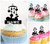 TA0451 Baby With Hanging Crib Toys Silhouette Party Wedding Birthday Acrylic Cupcake Toppers Decor 10 pcs