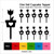 TA0470 Flower Heart Valentine Silhouette Party Wedding Birthday Acrylic Cupcake Toppers Decor 10 pcs