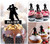TA0547 Couple Partner Dance Silhouette Party Wedding Birthday Acrylic Cupcake Toppers Decor 10 pcs