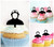 TA0554 Cyclist Track Cycling Bicycle Silhouette Party Wedding Birthday Acrylic Cupcake Toppers Decor 10 pcs