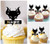 TA0556 Devil Skull Silhouette Party Wedding Birthday Acrylic Cupcake Toppers Decor 10 pcs