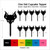 TA0556 Devil Skull Silhouette Party Wedding Birthday Acrylic Cupcake Toppers Decor 10 pcs