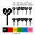 TA0593 Heartbeat Heart Rate Silhouette Party Wedding Birthday Acrylic Cupcake Toppers Decor 10 pcs